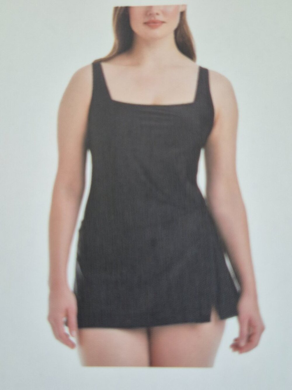 Beyond Control Women's Square Neck Swim Dress, Black, Size XLarge, NWT